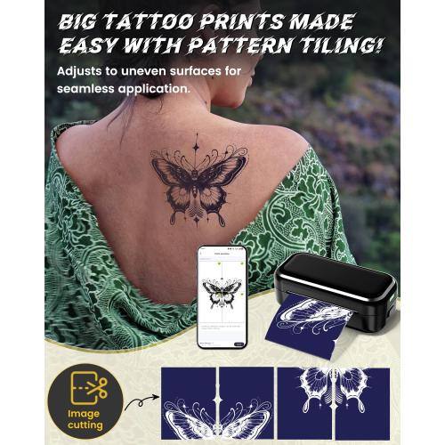 Phomemo Tattoo Stencil Printer with 30pcs Transfer Paper, 2026 Mini Tattoo Stencil Printer, AI Creative Bluetooth Tattoo Printer Machine Easy to Use for Tattoo Beginners, Enthusias, Artists