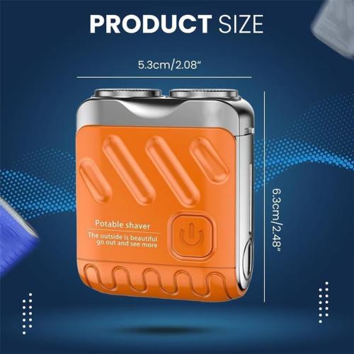 Mini Shaver with Magnetic Blades, Dual Head Rotary Electric Razor, USB Fast Charge Wet Dry Waterproof Travel Shaver for Men, Home Car Use
