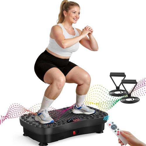 AXV Vibration Plate Fitness Platform Exercise Machine Vibrating Shaking Workout Full Body Shaker Vibrate Stand Shake Board Sport Gym Pad for Weight Loss Fat Burner for Women Men