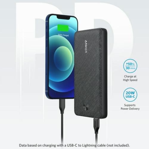 Anker PowerCore III Sense 20K USB-C Portable Battery Charger - Black