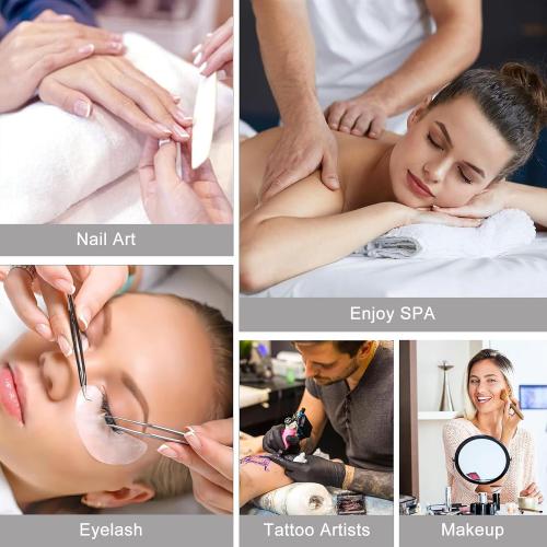 Upgraded Nail Tech Lamp for Desk, 34 in Foldable Large Nail Light with Phone Holder, 3 Modes 3000K-6000K LED Manicure Lamp, Half Moon Light for Lash Eyelash Extension, Tattoo, Eyebrows(Gold)