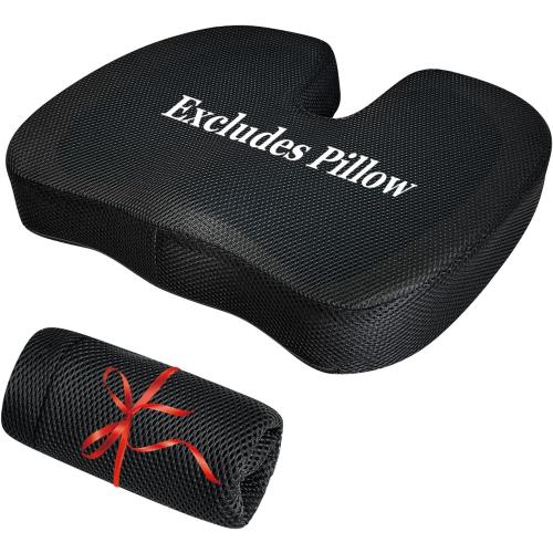 Office Chair Seat Cushion Cover Fit Everlasting Comfort, ComfiLife Coccyx Cushion- Sciatica Tailbone Back Pain Relief Butt Pillow Case for U-Shaped Gel & Memory Pad Replacement Cover(Only Pillowcase)