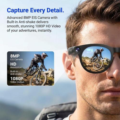 AI Smart Glasses with Camera, 4K HD Video Recording Sunglasses