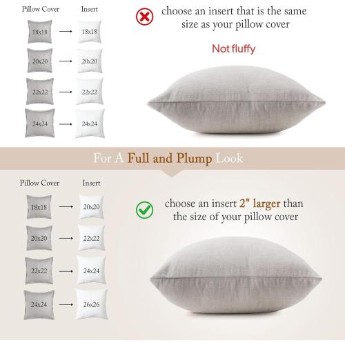 Pillows 26 x 26 (Pack of 2, White), , Premium White Pillows for Bed, Couch, and Cushion