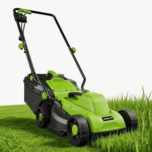Steelite 13 Inch 11-Amp Corded Electric Lawn Mower, Corded Push Lawn Mower with 5-Position Cutting Height Adjustment,8-Gallon Collection Bag,Lightweight Grass Cutter Machine for Lawn Care