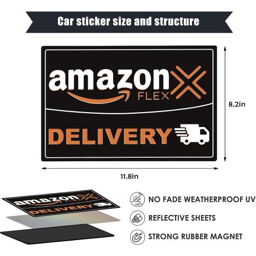 2-Pack Heavy Duty Delivery Driver Car Magnets – Strong Magnetic Signs for Frequent Stops, Waterproof & Reusable Vehicle Decals (Black)
