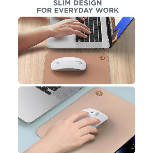 RAPIQUE Bluetooth Wireless Mouse, BT5.1＆ 2.4G Slim Dual Mode, White