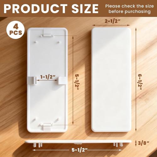 Xuhal 4 Pack 1.5 x 5.5 Vinyl Fence Post Hole Covers Plugs White, Clip-on