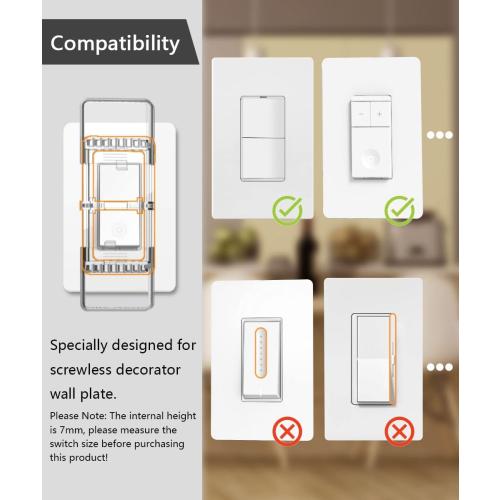 ILIVABLE Childproof Rocker Switch Guard for Screwless Plates, Clear 2 Pack