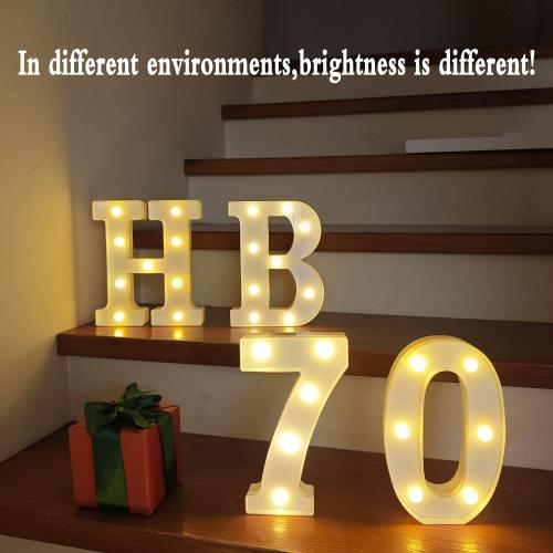 Led Light Up Numbers, 70th Birthday Decorations, Marquee Numbers Lights, Battery Powered Light Up Sign for 70 Decor Party (White)