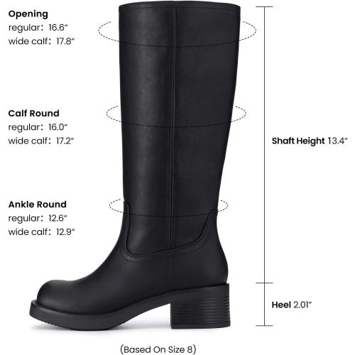 SIZE 6 ❗❗Athlefit Knee High Boots Square Toe Ridng Chunky Tall Boots for Women
