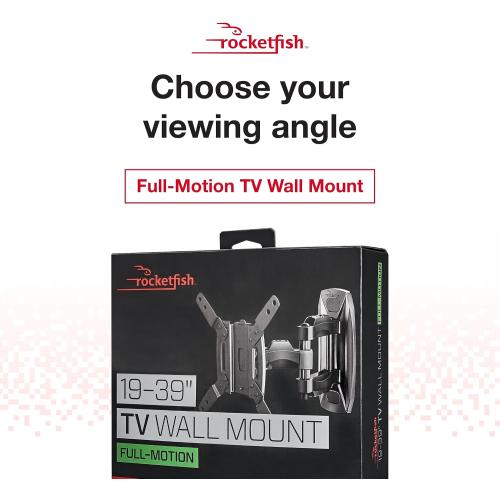 Rocketfish - Full-Motion TV Wall Mount for Most 19 - 39 TVs - Black