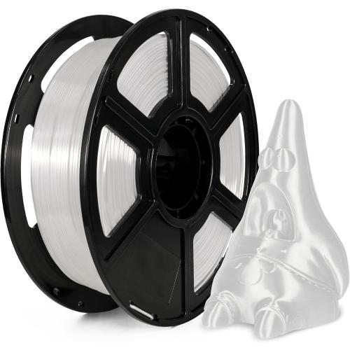 Flashforge 3D Printer Filament Silk PLA 1.75mm 1kg Spool-Dimensional Accuracy  /- 0.02mm (White)