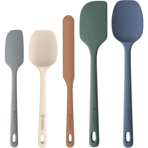 ChefAide 5 Pieces Silicone Spatulas Set, Heat Resistant Rubber Spatula