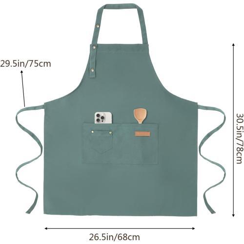Tosewever Art Aprons for Women Painting Pottery Baking, Mens Buckle Straps Kitchen Apron with Pockets for Chef Cooking