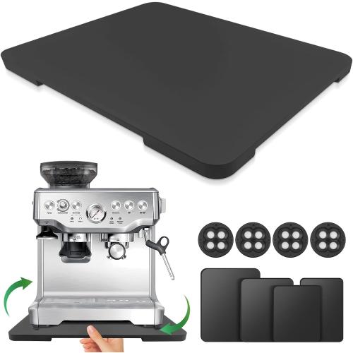 Appliance Slider 360° Rolling Tray for Countertop Coffee Maker Mat, Black