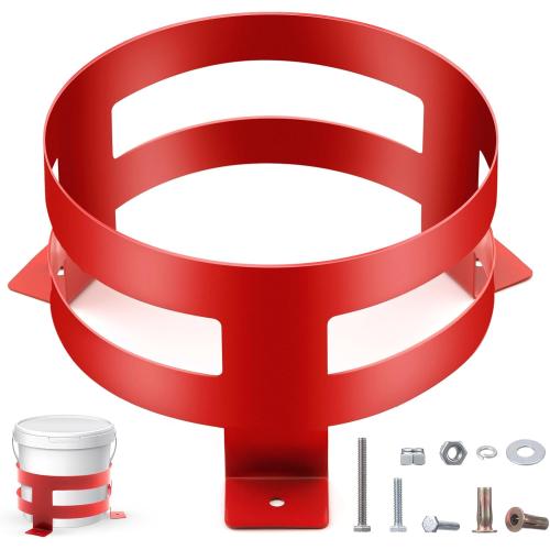 1 Pcs 5 Gallon Bucket Holder 11.6 x 6.5 Inch Red Bucket Holder Mount for RV, Truck, Cart