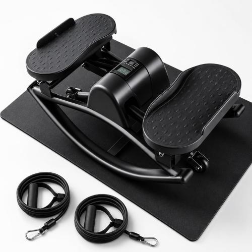 Rock Stepper Side to Side, 300 LBS Capacity, Side Stepper Exercise at Home | Resistance Band & Digital Display, Anti-Slip Rocking Stepper Exercise Machine for Full Body Workout Low-Impact Knee-Friendly