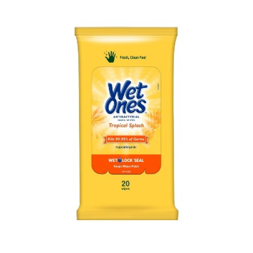 5pack Wet Ones Antibacterial Hand Wipes Travel Pack - Tropical Splash - 20ct