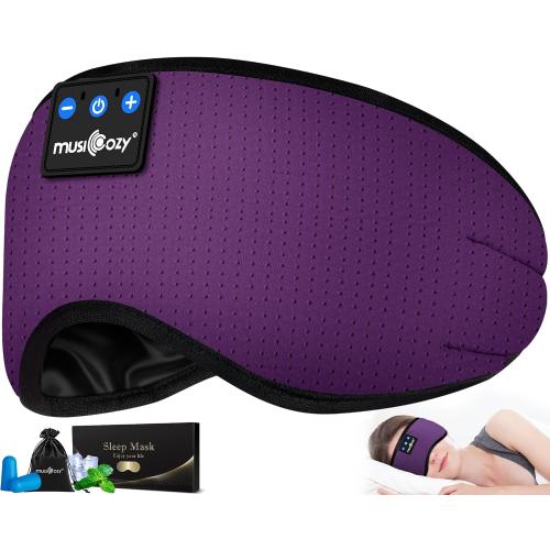 MUSICOZY Sleep Headphones Bluetooth 5.4 Headband Headphones Super Soft & Breathable, Wireless Sleeping Eye Mask Earbuds Earphones for Side Sleepers Mom Women Cool Tech Gadgets Gifts