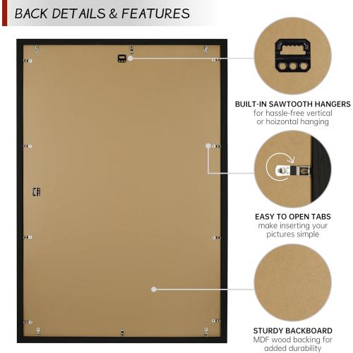 27x40 Picture Frame for Wall, Vertical or Horizontal Wall Hanging Large Poster Frame for Photo and Posters, Poster Frame 27x40 Without Mat