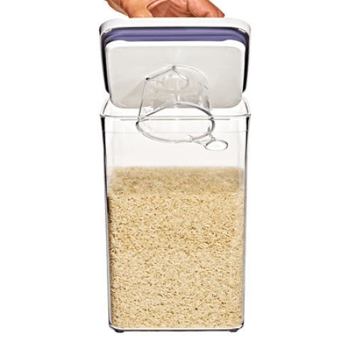 OXO SoftWorks 4-piece POP Container Set with Rice Measuring Cup & Scoop NEEDS CLEANING