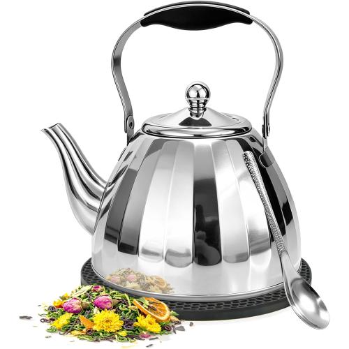 60.8oz/1800ml Tea pot, Stainless Steel Teapot With Removable Infuser