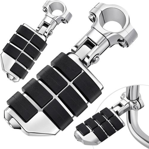 Benlari Highway Pegs, Motorcycle Foot Pegs Stainless Steel 1in 1-1/4in 25mm 32mm Fit for Harley Davidson for Honda for Suzuki for Kawasaki Engine Guards Crash Bars Style 3 (Chrome)