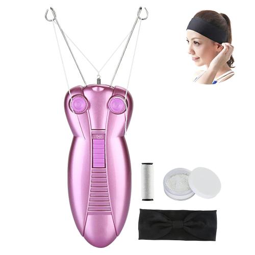 WAYCOM Ladies Facial Hair Remover Electric Women's Beauty Epilator Facial Threading Hair Removal Shaver Face Massager Pull Faces Delicate Device Depilation -Birthday Christmas Day Present(Purple)