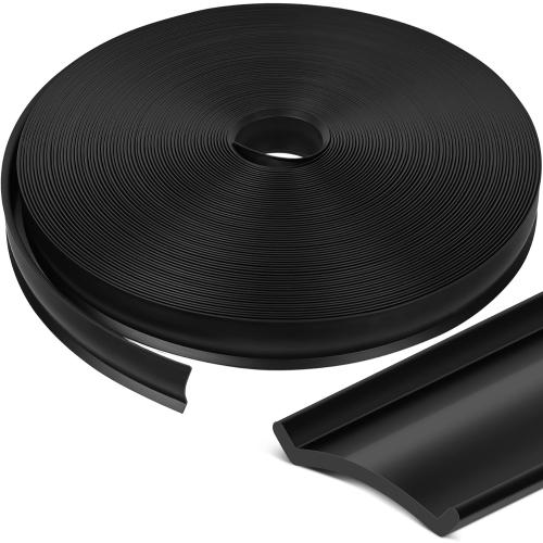 1 RV Trim Molding Insert, 100 FT Heavy Duty RV TPE Trim Molding Weather Stripping Exterior Replacement, Waterproof Screw Cover Corner for Camper Travel Trailer Boat Channel, Black