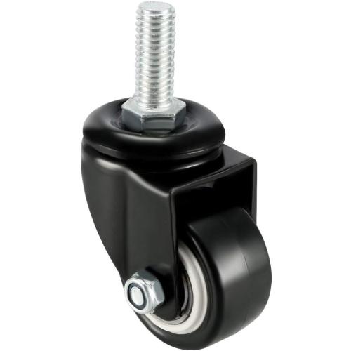 uxcell Swivel Casters 1.5 Inch PU M10 x 25mm Threaded Stem Swivel Caster Wheels, 330lb Total Load Capacity, Pack of 4