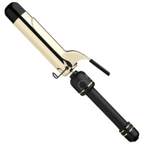 HOT TOOLS 24K Gold Extended Barrel Spring Curling Iron 1.5 with Clamp for Loose Curls