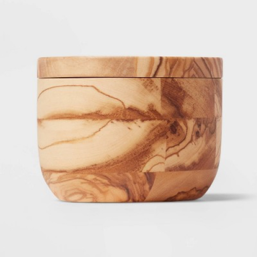 Salt Cellar With Spoon Brown - Threshold™: Wooden Pinch Bowl Set, 3.5 Diameter, 150ml Capacity, Spot Clean MISSING SPOON