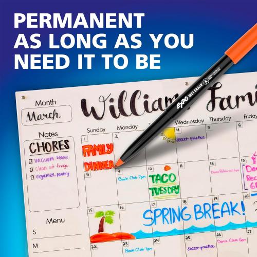 EXPO Vis-a-Vis Wet Erase Markers, Semi-Permanent, Assorted Colors, Ultra Fine Tip, 8 Count - For Writing on Glass, Whiteboards, Mirrors, Calendar, Labeling, Organizing