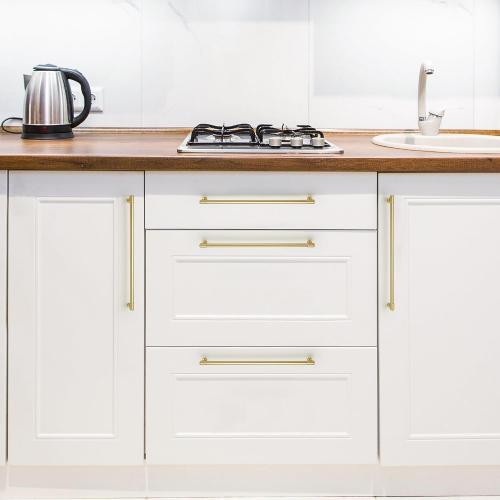 Ravinte Brushed Gold Kitchen Pulls Cabinet Handles 12-3/5 Inch 5 Pack