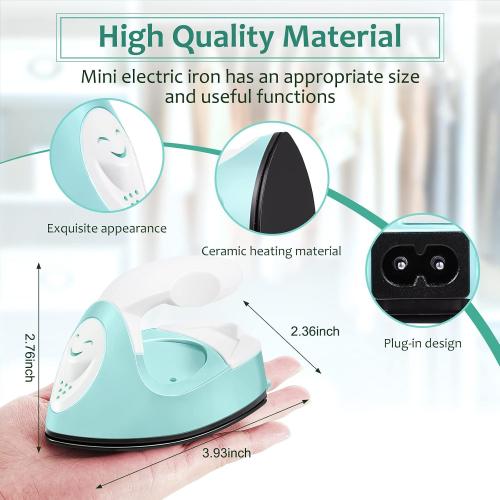 Honoson Mini Craft Iron with Charging Base Tiny,Mint Green
