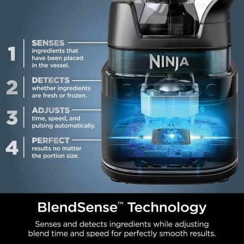 Detect Duo Power 72 oz. 10 Speed Black Pro Blender, Single Serve Traditional Blender with Blend Sense Technology