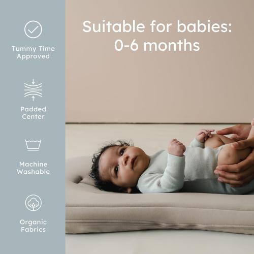 snuggle me Organic Newborn Baby Infant Lounger Pillow & Tote Bag - Birch | CSPC Compliant, Premium Organic Cotton With Snugglecore, Machine Washable Cover, Baby Nest, Baby Registry Essential