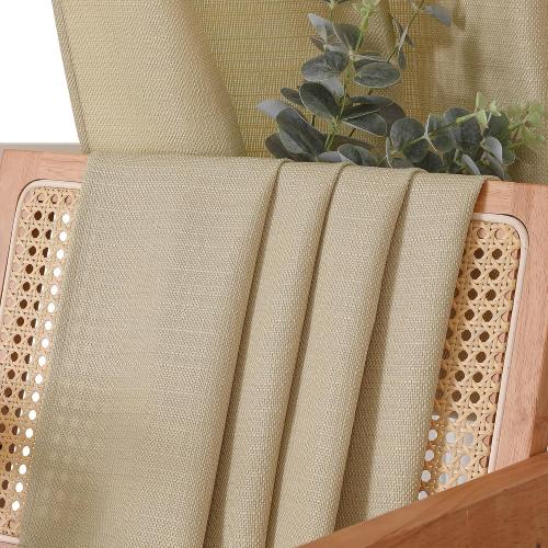 Chyhomenyc Camel Curtains 54 Inch Length 2 Panels, Faux Linen Textured Semi Sheer Light Filtering Soft Airy Rod Pocket Window Treatment Drapes for Living Room Bedroom, Each 30 Wx54 L