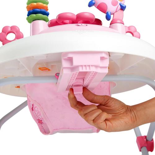 Bright Starts JuneBerry Walk-A-Bout Baby Walker and Entertainer, with Easy Fold Frame for Storage, Ages 6 Months