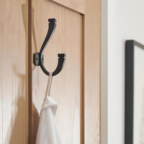 SAILING Coat Hooks - 3 Pack Matte Black Towel Hooks Robe Hooks Decorative Wall Hooks for Bathroom Bedroom Kitchen Towel Robe Clothes Cabinet Closet Bathroom Hardware