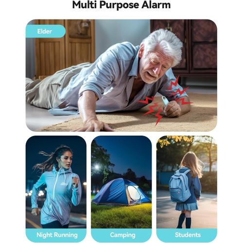TECKNET Rechargeable Personal Safety Alarm for Women, 130dB Self Defense Keychain Alarm with SOS Strobe Light, Low Battery Notice, Personal Alarm Loud Siren Safety Keychain for Girls Kids Elderly