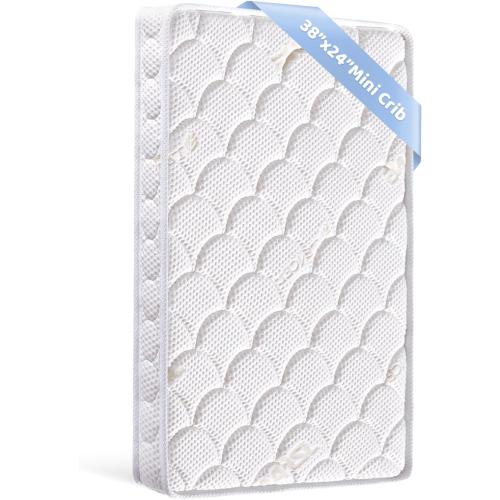 Crib Mattress - Dual Sided with Firm Support and Comfort Foam- Breathable, Quiet and Odorless, Fits Most Mini Cribs (Does Not Fit Playard or Standard Crib)