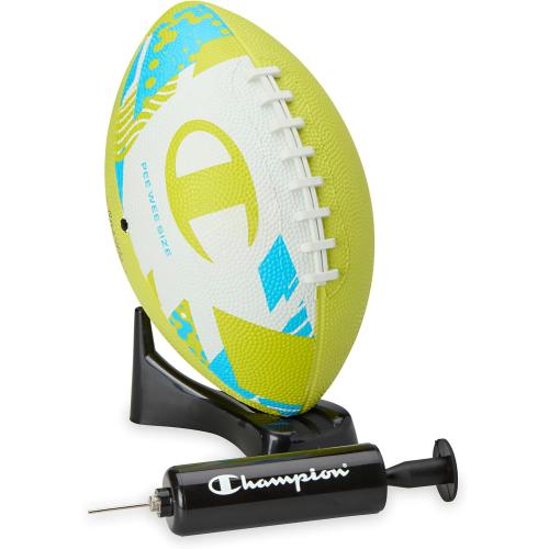 Champion Blitz Football, All-Weather Football, Enhanced Grip, Durable Rubber Cover and Molded Laces, for Outdoor Sports & Training, Includes 6 Ball Pump MISSING ACCESSORIES