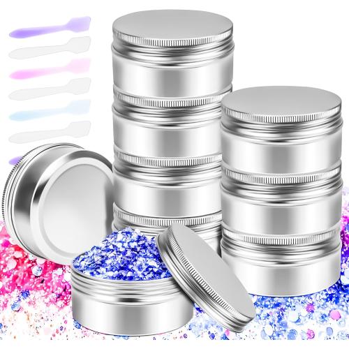6 Pack 6oz Tin Jars, 180ml Metal Tin cans, 6ounce Aluminum tin can jar Containers with Screw Lid for Lotion Bars, Spices, Salve, Balms, Beard Balm, Sample, Toiletries, Creams, Makeup Cosmetic