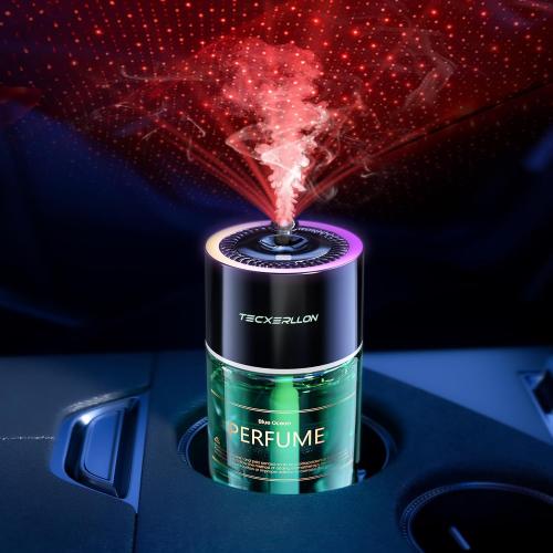TECXERLLON Smart Car Air Freshener Diffuser with Star Light, 120ml - Ocean