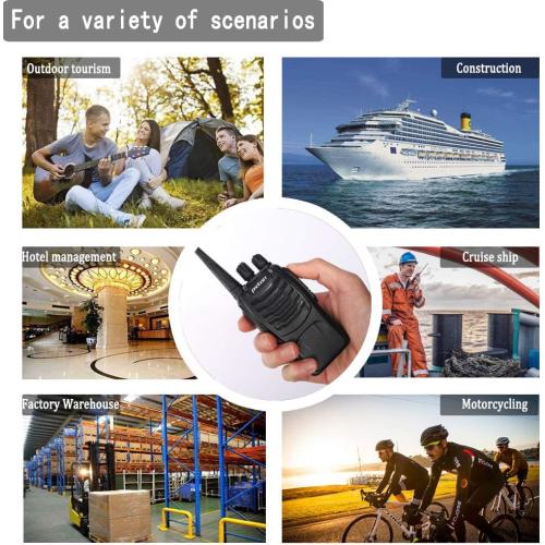 pxton Walkie Talkies Rechargeable Long Range Two-Way Radios with Earpieces,2-Way Radios UHF Handheld Transceiver Walky Talky with Flashlight Li-ion Battery and Charger（2 Pack）