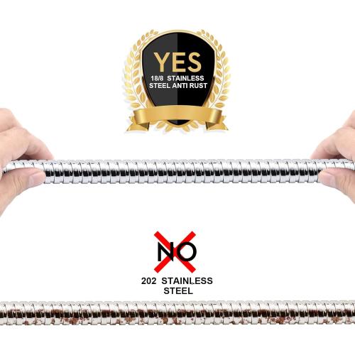 Blissland Shower Hose, 79 Inches Extra Long Stainless Steel Handheld Shower Head Hose with Brass Insert and Nut - Durable and Flexible(Chrome)