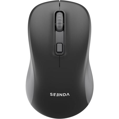 seenda Bluetooth Wireless Mouse, Dual Mode, Quiet 1600 DPI, Black
