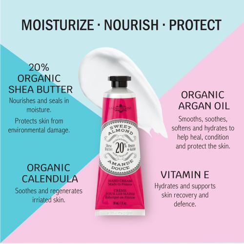 La Chatelaine 20% Shea Butter Hand Cream Travel Size Tin, Gift Set for Women, Nourishing Hand-Care Set for Holiday (Coconut Milk, Shea, Sweet Almond or Rose Blossom)